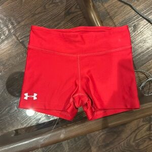 Under Armour red spandex